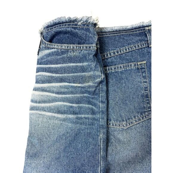 R4R Jeans Slit Skirt Frayed‎ Waist & Hem Denim Distressed Size 15 - Picture 9 of 9